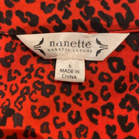 Nanette Lepore red leopard print dress size 6 - Picture 5 of 6